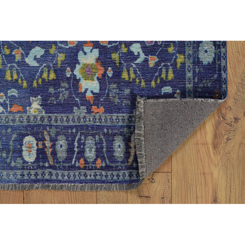 Laurel Edina Machine Woven Polyester No Pattern Area Rug in Navy, Rectangle 8' x 10'