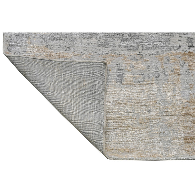 Tapis argenté et doré de haute qualité noué à la main