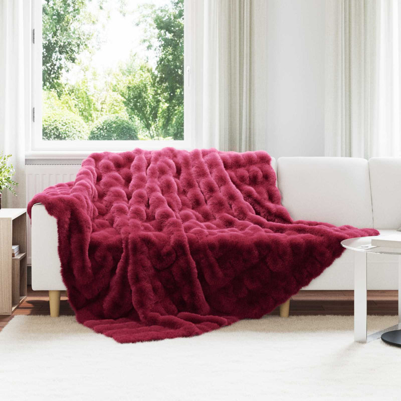 1-36 Throw Blanket, Bordeaux Red, 240cm x 270cm