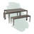 Breakwater 6-Person Aluminum Patio Dining Set with Rectangular Table – Modern Outdoor Dining with Polyresin Slatted Top for Water Drainage & Matching Bar Cart-2079887591