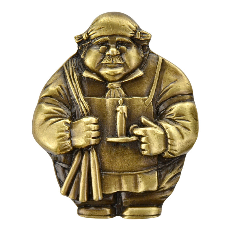 Antique Brass Novelty Kitchen Knob with Candle Design