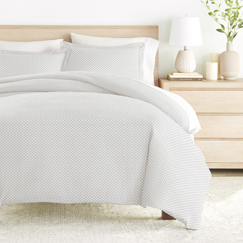 Ensemble de housse de couette en microfibre à motif ultra doux en polaris, Housse de couette pour très grand lit et 2 taies 