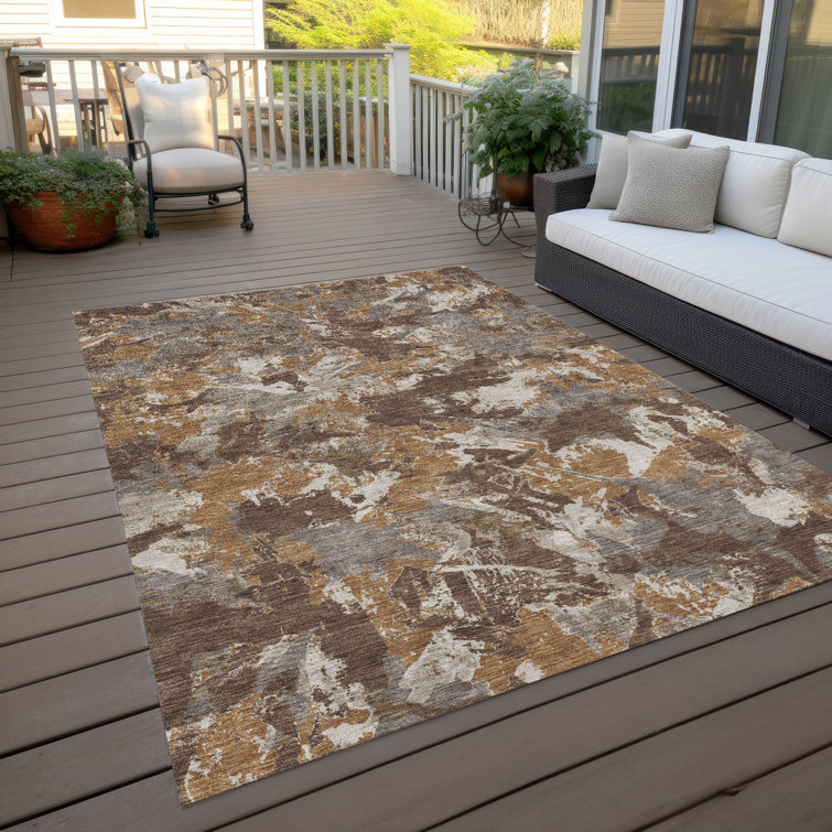 Malek Indoor/Outdoor Area Rug with Non-Slip Backing