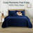 Oxford Microfiber Embossed Lightweight Comforter Set with Pillow Shams-126056575-126056579
