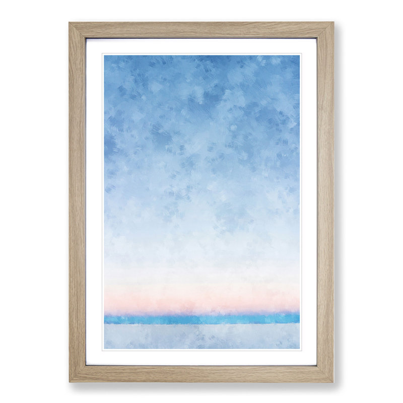 Sunrise at Salar De Uyuni in Bolivia - Picture Frame Painting, 36cm H x 27cm W x 2cm D, Oak Framed