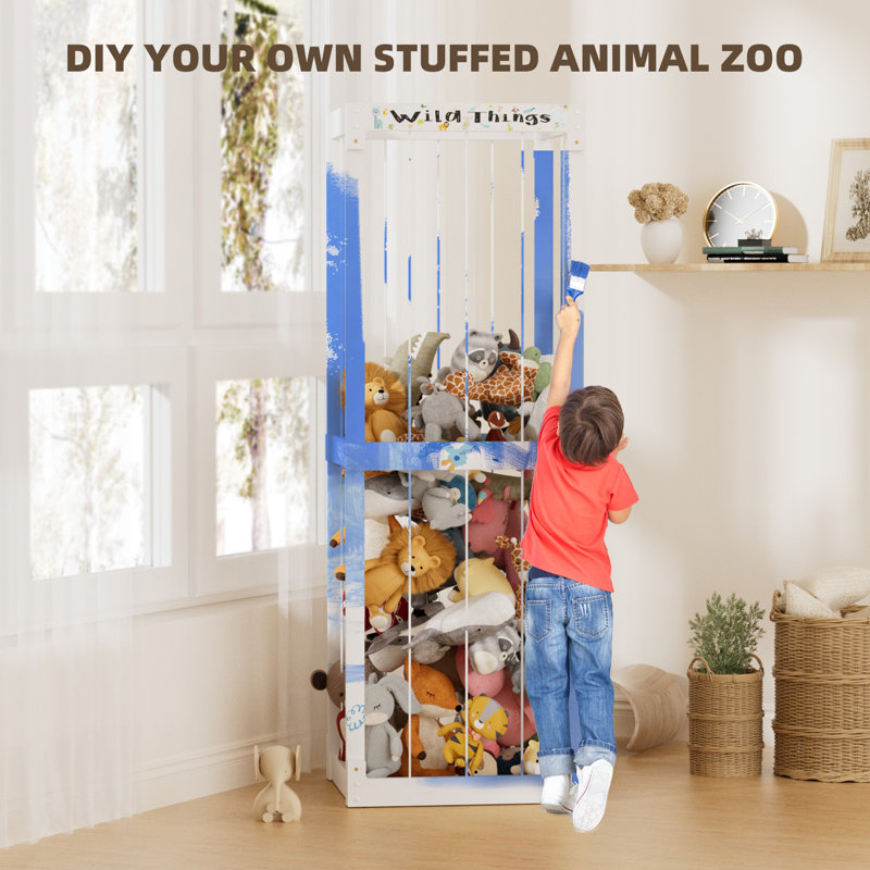 Raylyn Rebrilliant Solid Wood Toy Organizer, White