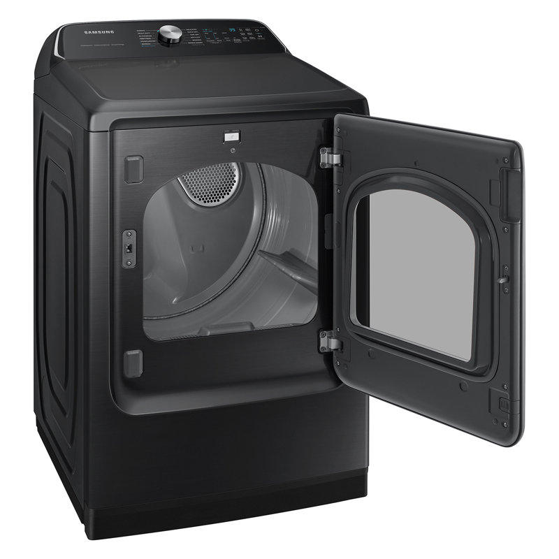 Samsung 7.4 cu. ft. Smart Electric Dryer with Steam Sanitize+, Brushed Black