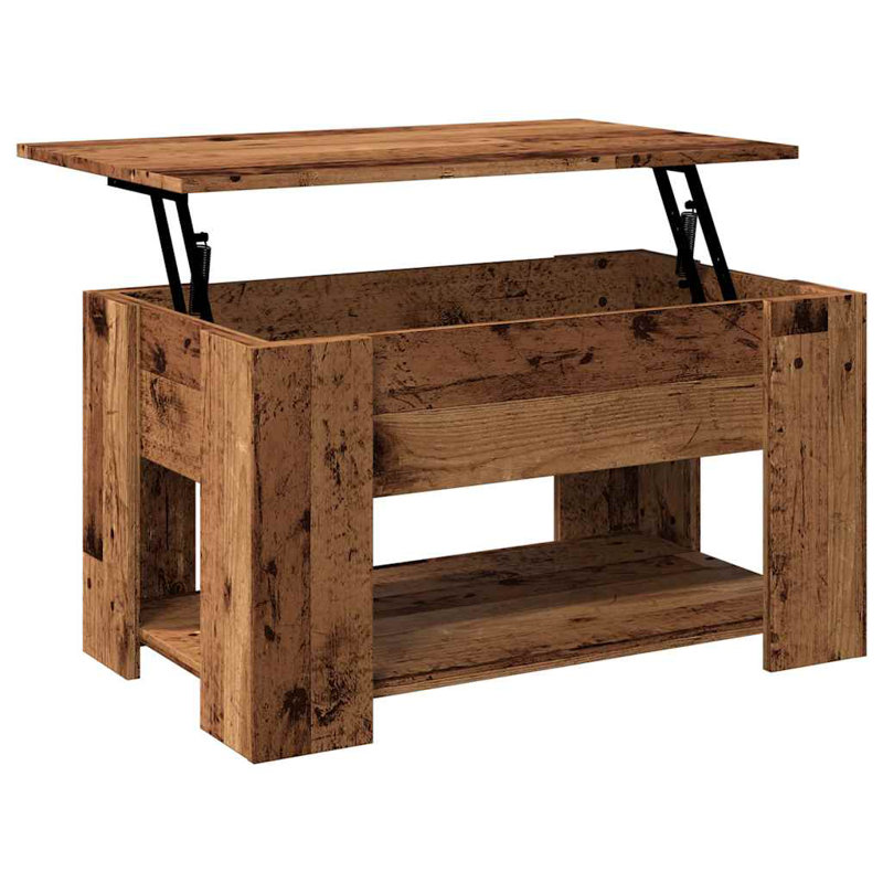 Andrewjames Manufactured Wood Frame Single Coffee Table with Storage, Gray Sonoma, 16.1" H x 31.1" W x 19.3" D