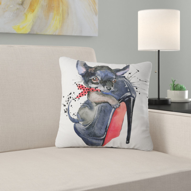 Grand coussin de chaussures à talons animaux jolies, 16 po x 1 po, Coussin décoratif