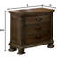 Chambre à coucher Table de chevet rustique en bois massif avec 3 tiroirs et poignée décorative en bronze