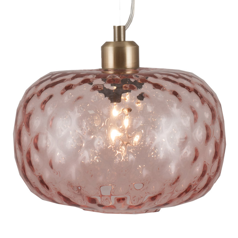 Florentine 1 - Light Blush Pink Drum Pendant, Blush Pink, Gold