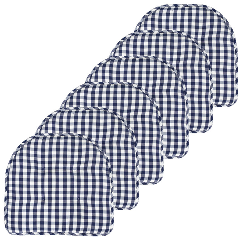 Coussin de coussin d'intérieur antidérapant Buffalo, Paquet de 6, Bleu marine/blanc