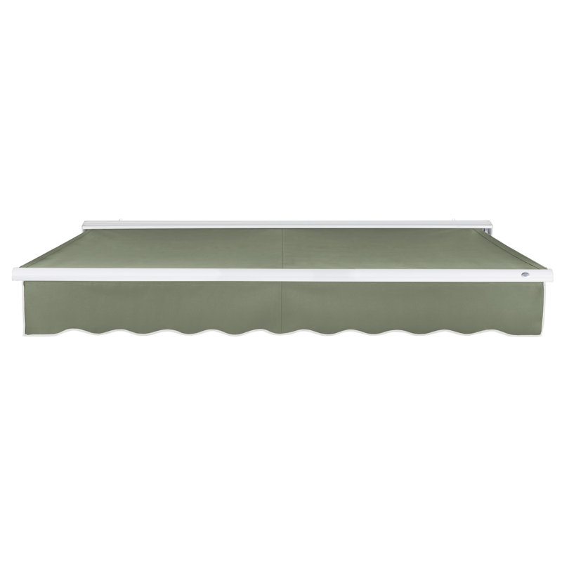 Auvent de patio rétractable avec capuchon Awntech Destin, H 10,375 po x l 120 po x P 96 po, Manuel, Sage