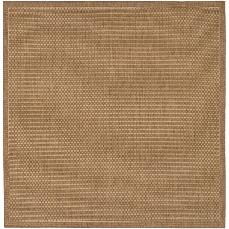 Sania Flatweave Indoor Outdoor Area Rug, Brown / Tan, Square 7'6"