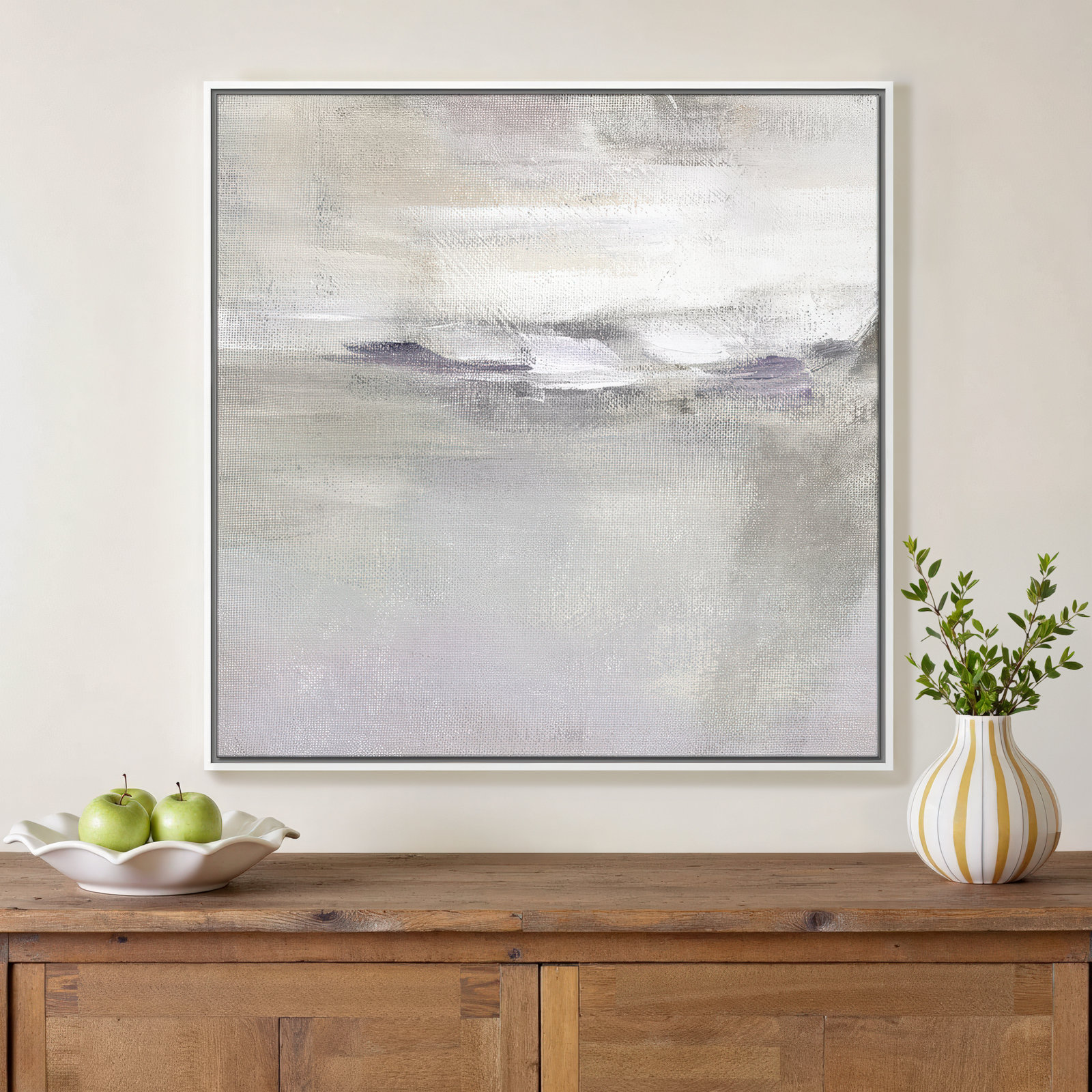Abbott "Lilac Horizon" Print by Nan, 31.5" H x 31.5" W, White Framed