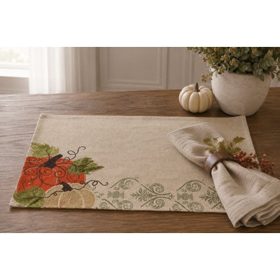 Samons Polyester Embroidered Rectangle Placemat