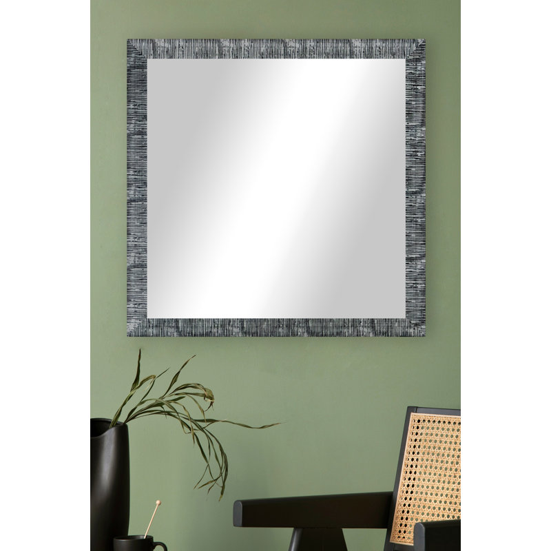 Miroir mural Swithun, H 33,5 po x l 33,5 po, Argent
