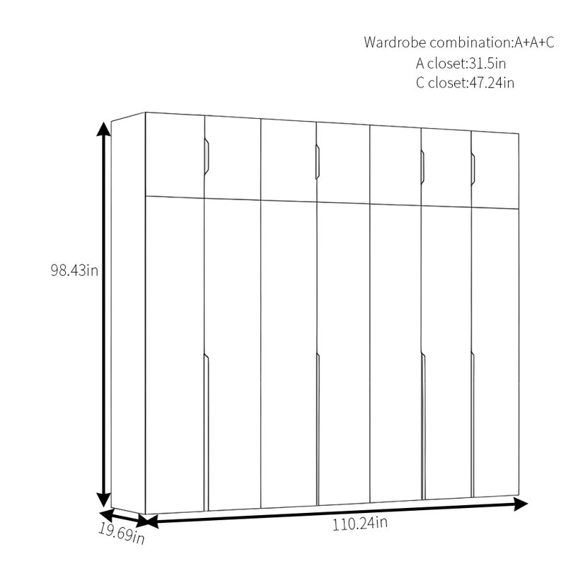 Armoire simple en noyer moderne