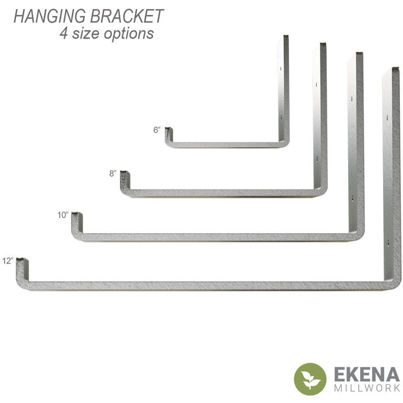Hammered White Steel 6"x8" Countertop Shelf Bracket