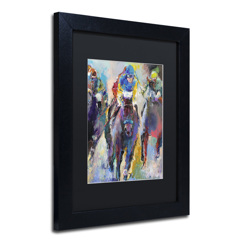 « jockeys », reproduction sur toile, H 14 po x l 11 po x P 0,5 po, Noir, Cadre noir