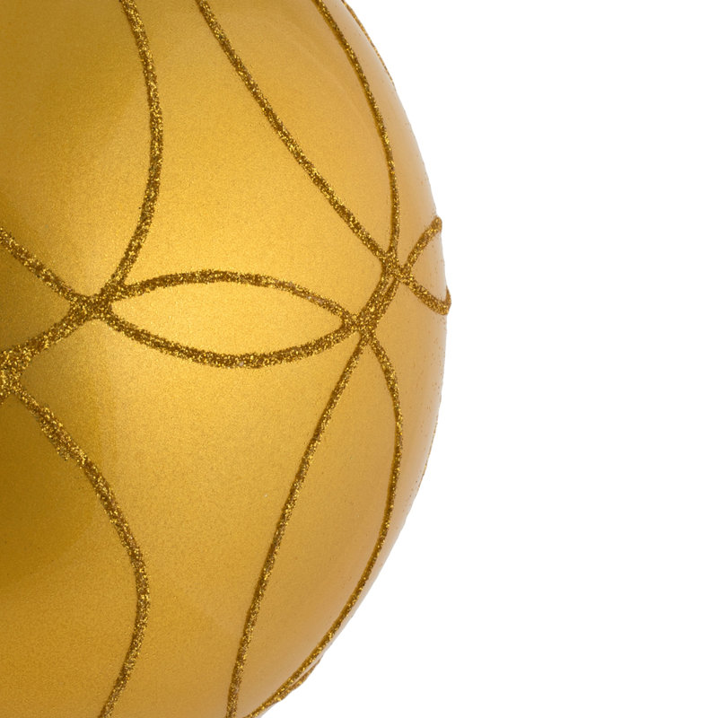 Ornement boule bonbon avec cercle scintillant, Miel doré