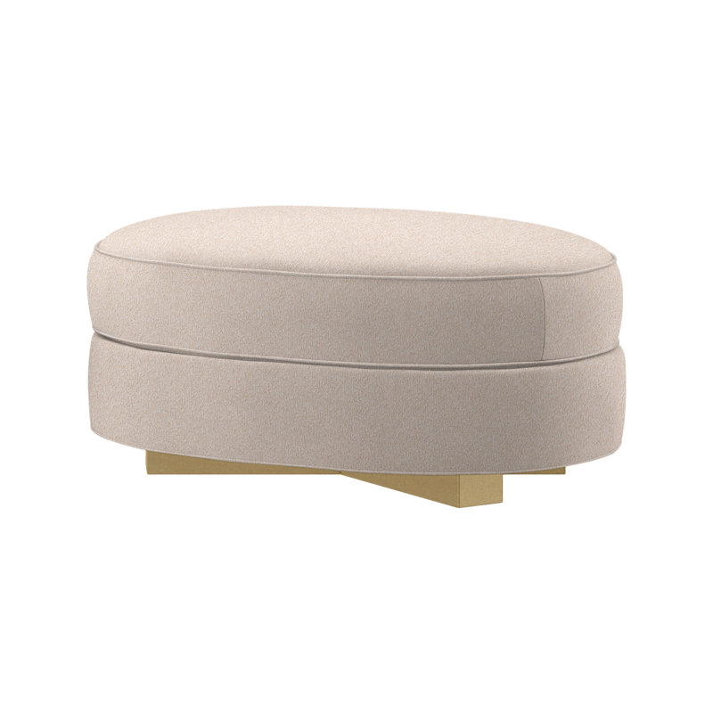 Repose-pieds ovale standard de 48 po de large Egg, Dune, Polyester neutre 1353-92