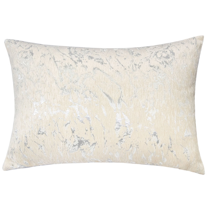  Rectangular Chenille Pillow Cover & Insert, Cream