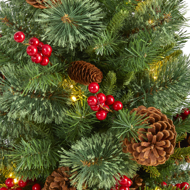 Lighted Artificial Christmas Tree, 3' H