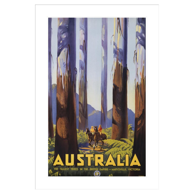 Affiche «Australie» par Percy Trompf, impression numérique sur toile, H 41,5 po x l 28,42 po