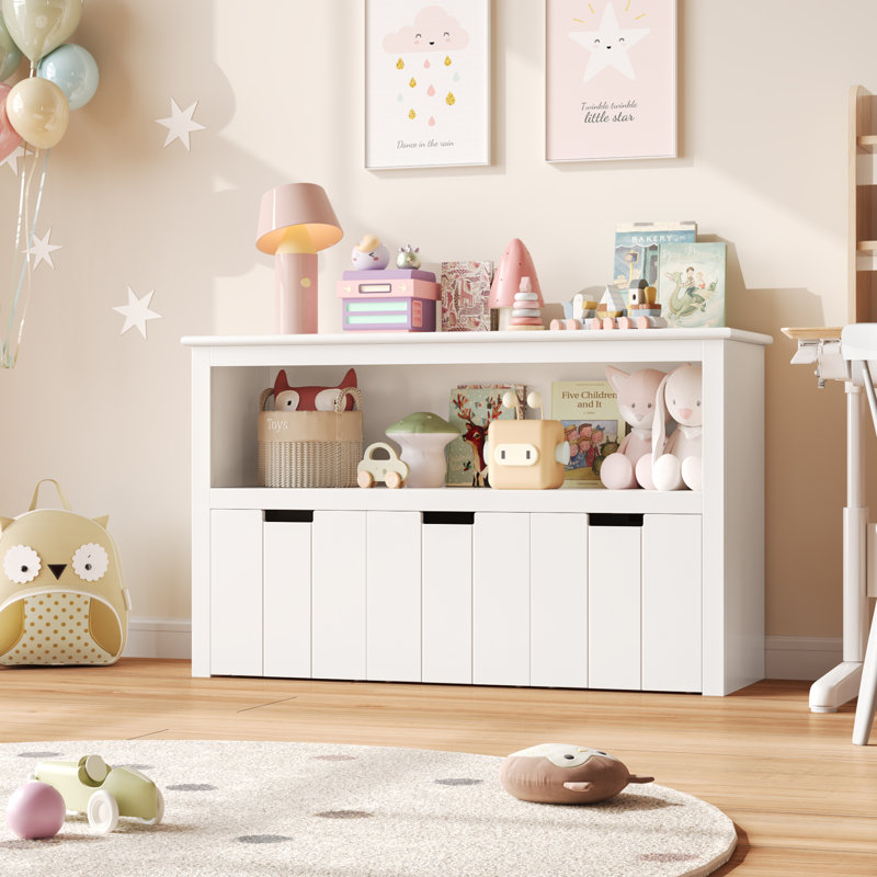 Bayze Bookcase with Removable Drawers, White, 40.2'W X 24.2'H X 13'D