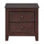 Table de chevet 2 tiroirs pour chambre à coucher, table de chevet rétro Mid-Century avec design classique, noyer foncé-2003110937