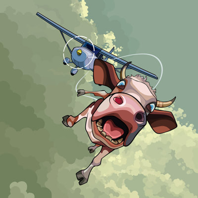 «Funny Cow» par - Impression sur toile tendue