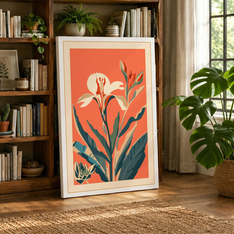 Statement Botanical 1 Piece Wrapped Canvas Wall Art, 24x16 - 61.0 x 40.6 cm, Sage Border