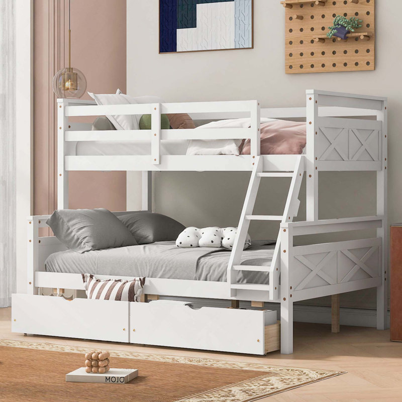 Bunk Bed With Ladder, White