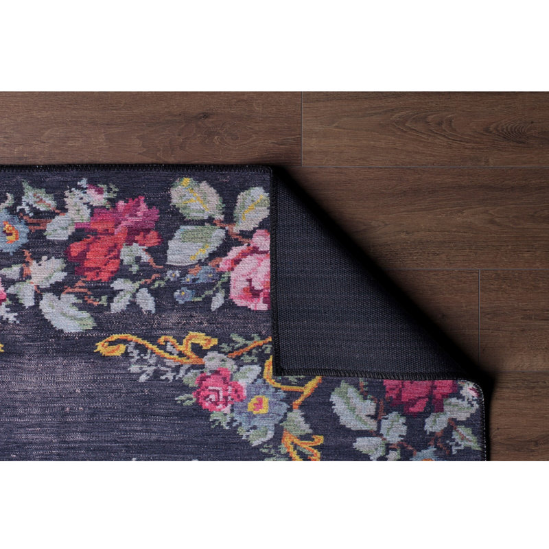 Tapis lavable en machine Premium, 4,6 x 6,2 pieds, 100% polyester, 1850 g / m² | Hauteur des poils: 0,2 po | Poly-coton écologique recyclé | Parfait pour le salon, la chambre à coucher et les endroits très passants