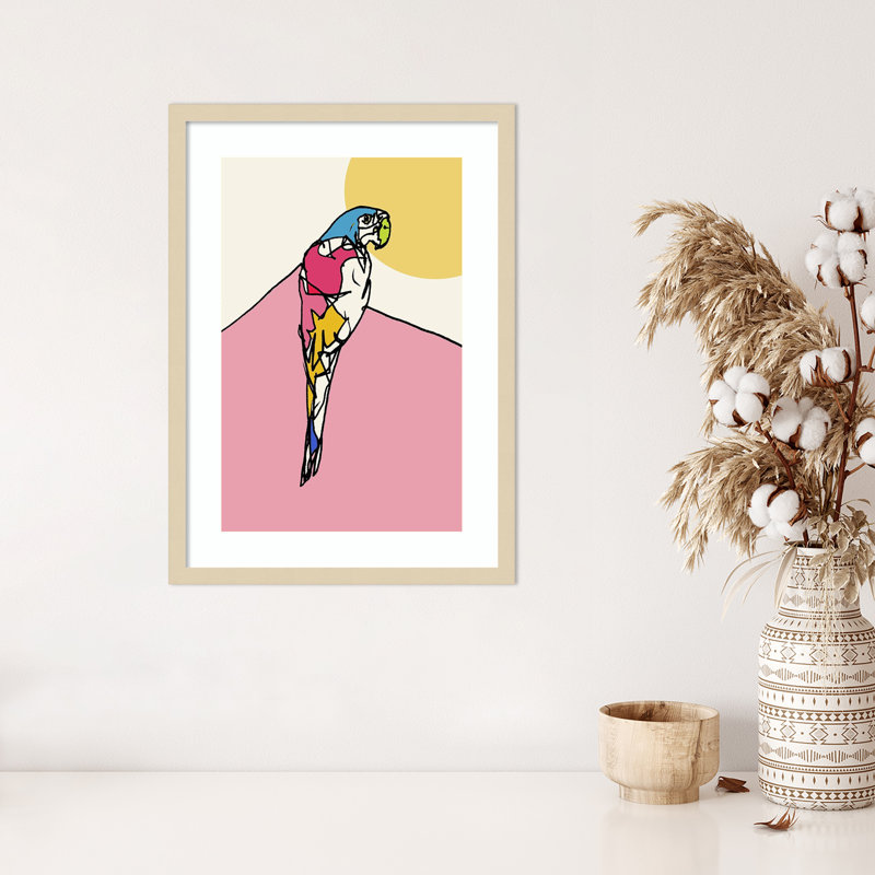 «Tropical Bird IV» par Project C, reproduction d'art encadrée sur bois, H 25 po x l 18 po