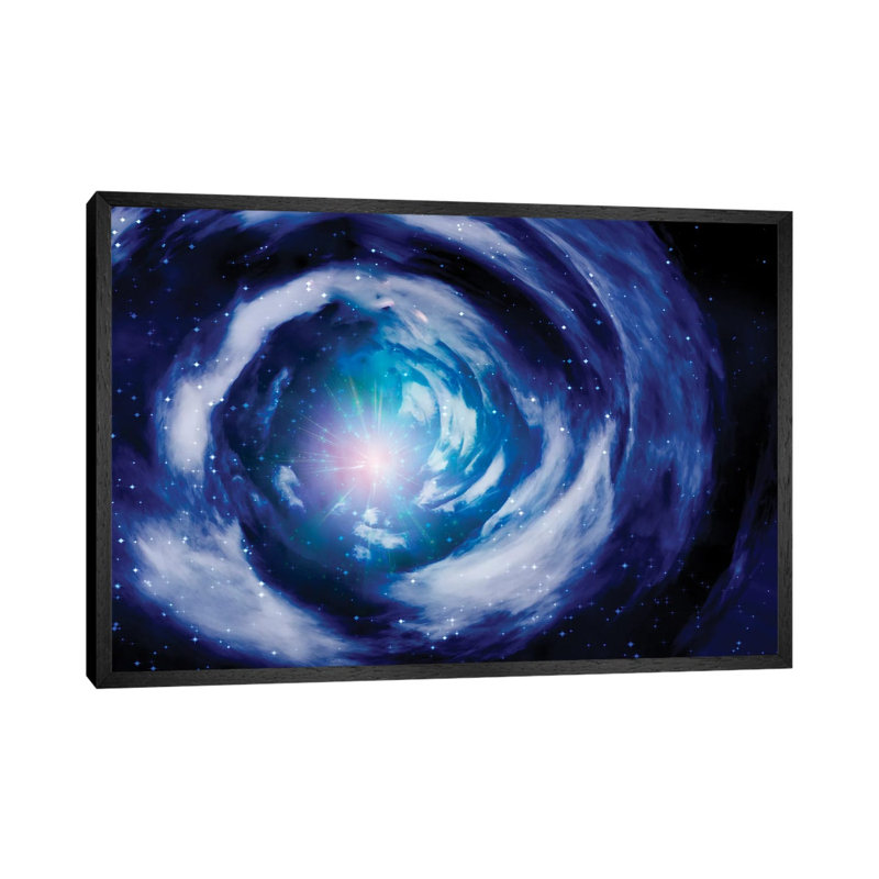 Deep Space With Shining Star 1 Piece Wall Art on Canvas, 66.04 cm H x 45.72 cm W, Black Floater Frame