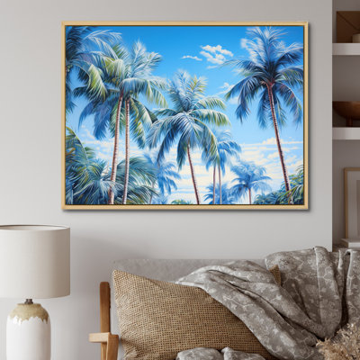 Symphonie de palmiers bleus sur toile
