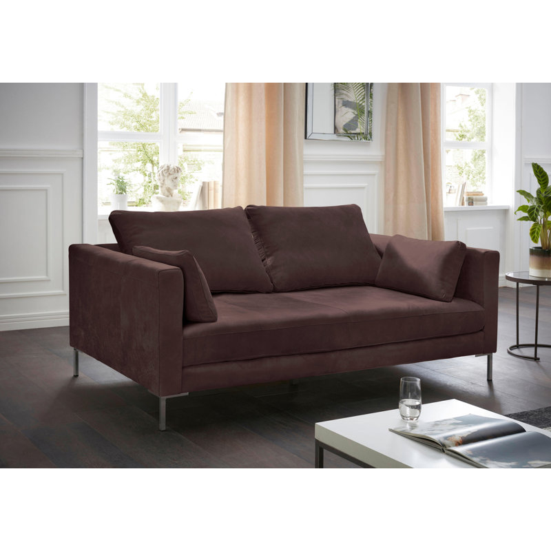 Marius 2 Seater Leather Sofa, Dark Brown, Lether Rustico