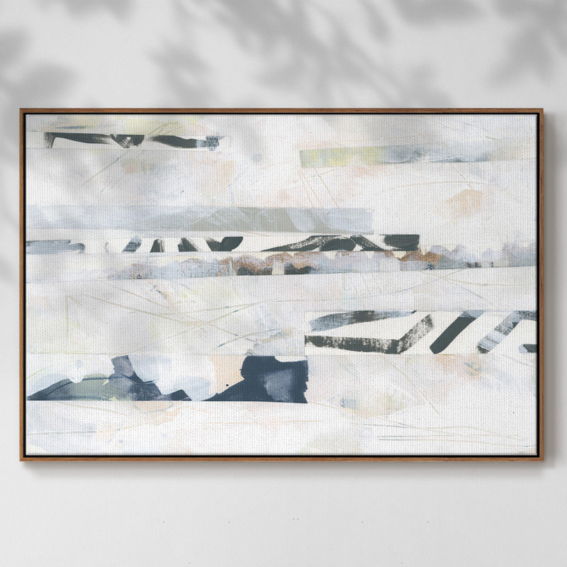Motif camouflage I - imprimé, Toile avec cadre noyer, H 27 po x l 41 po x P 2 po, Pas de tapis