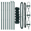 Chain Link Fence With 7 Posts Galvanised Steel-306222713-306222660