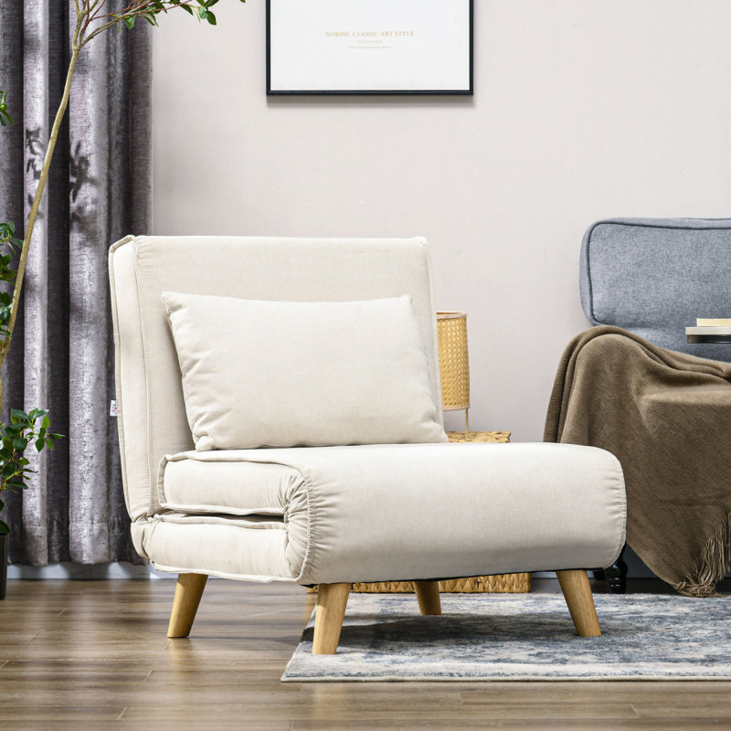 Chaise convertible HOMcom, canapé-lit multifonctionnel 2-en-1, fauteuil-lit avec dossier réglable, bureau à domicile,