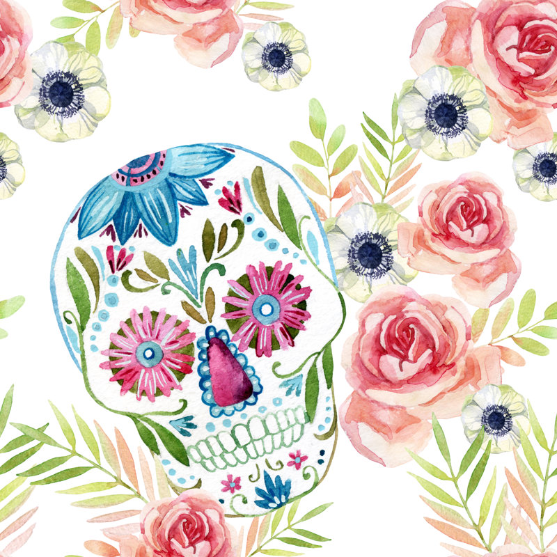 Skull - Wrapped Canvas Print, 91cm H x 91cm W x 3.8cm D
