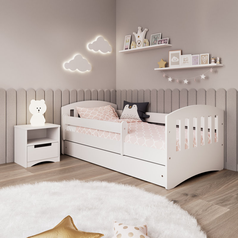 Hermes Convertible Toddler Bed and Mattress by Mack + Milo, White, European Toddler (80 x 180cm)