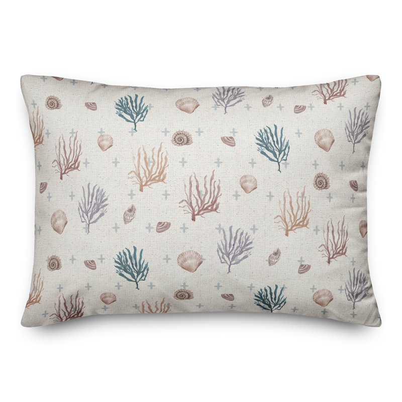 Housse de coussin rectangulaire en polyester / mélange de polyester, Bleu / blanc