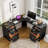 60" Farmhouse L Shaped Executive Desk with Drawers,Wood Home Office Corner Desk 
