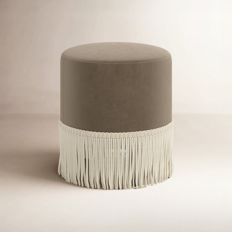 Ann Upholstered Ottoman, Luxe Walnut Velvet