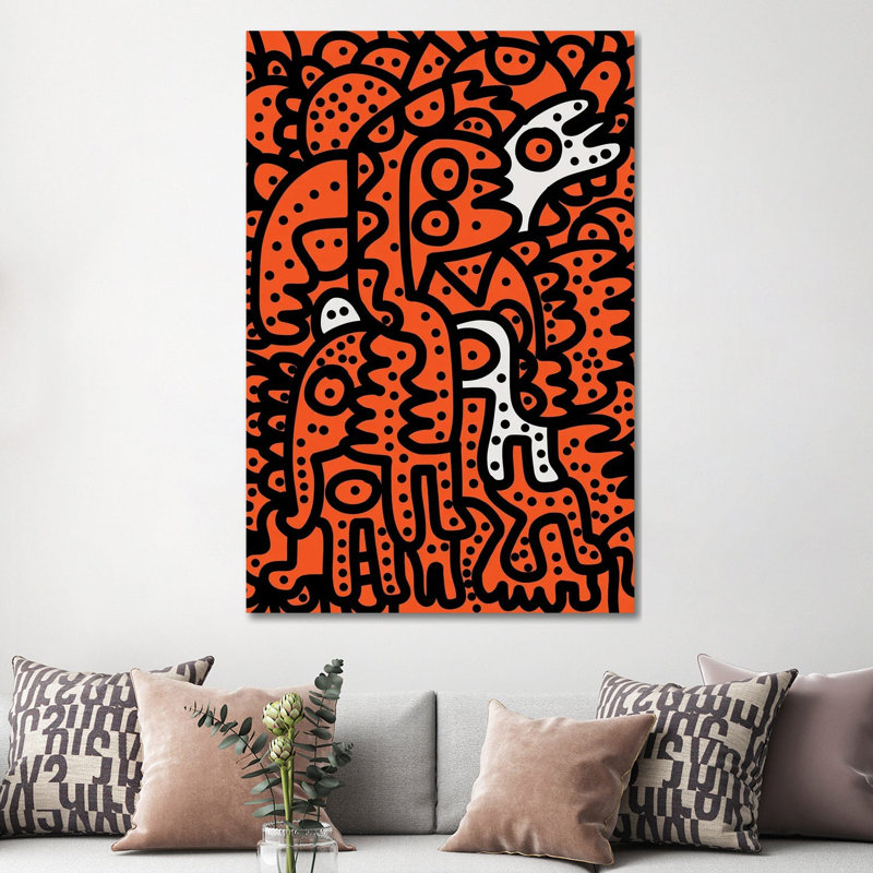 Halloween Graffiti Monsters 1 Piece Wrapped Canvas Wall Art, 152.5 cm H x 101.5 cm W