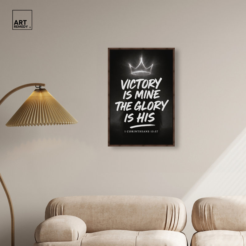  "His Glory Script Christian", art mural encadré sur toile, cadre en noyer, 20 x 30, H 31 po x l 21 po, Walnut Frame