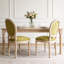 Ensemble de 2 chaises d'appoint rembourrées en mélange de coton avec cadres en bois massif, sièges de salle à manger vert classique pour la cuisine, le salon ou le restaurant, style champêtre